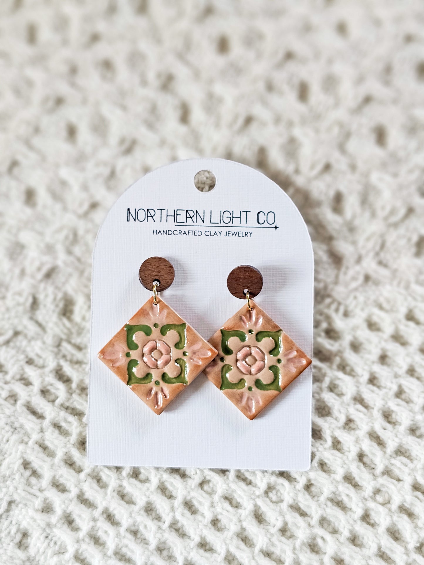 Talavera Tile + Walnut Stud
