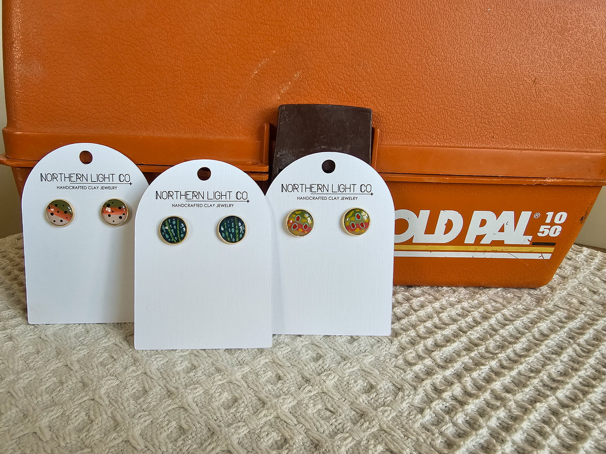 Arctic Grayling | Gold Bezel Studs