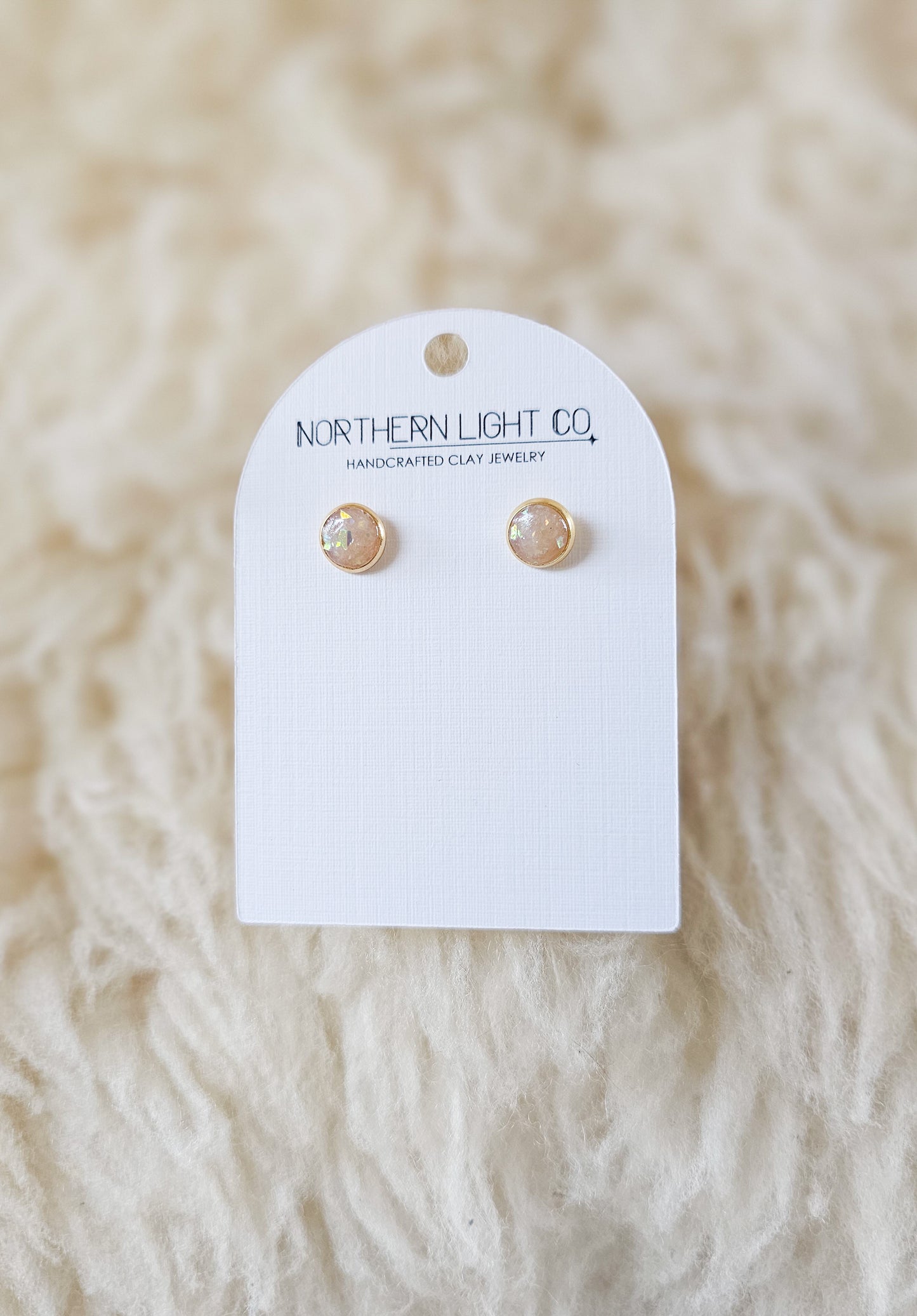 Opal + Gold Bezel Studs