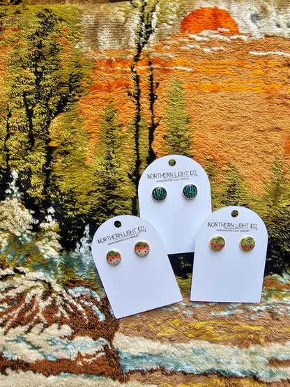Rainbow Trout | Gold Bezel Studs
