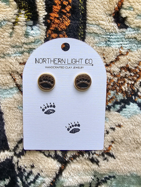 Bear Tracks | Gold Bezel Studs